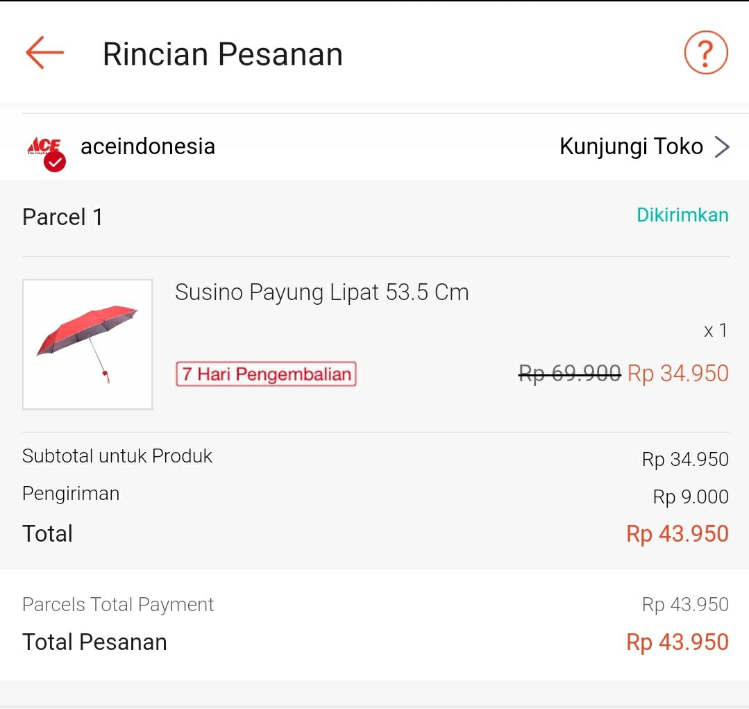 Susino Payung Lipat 53.5 Cm