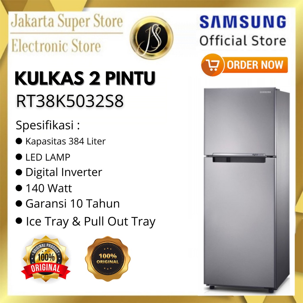 SAMSUNG KULKAS 2 PINTU RT 38K5032S8 DIGITAL INVERTER RT38