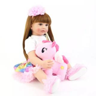 Boneka reborn  ukuran besar 60cm Silicone Reborn  Baby  Doll  