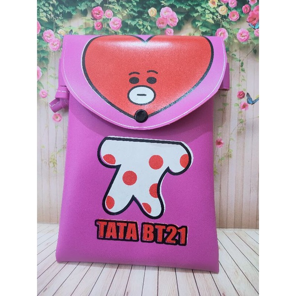 tas selempang kulit bts / bt21