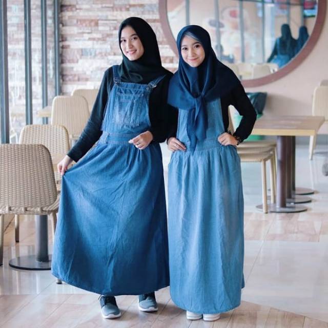 OVERALL JEANS ROK PANJANG