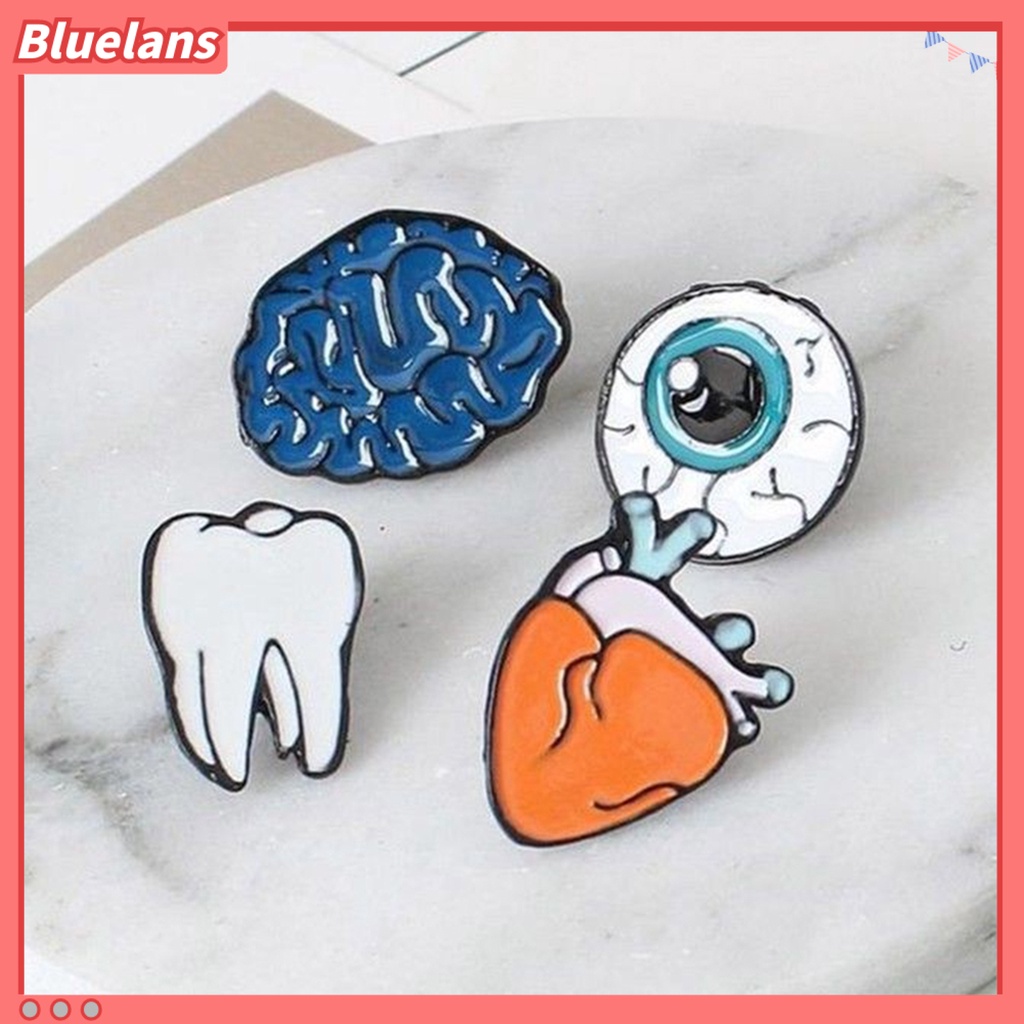 Bluelans Brooch Wear-resistant Multiple Uses Alloy Human Organs Pin Set