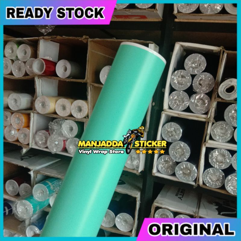 Stiker skotlet hijau mint tosca gllosy kualitas super premium bahan mudah untuk dipasang