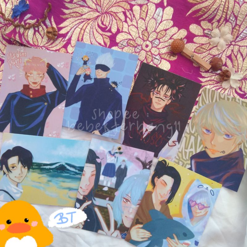 Jujutsu Kaisen Postcard / Artprint Glitter Inumaki, Choso, Gojou, Geto, Yuuji, Yuta, Toji