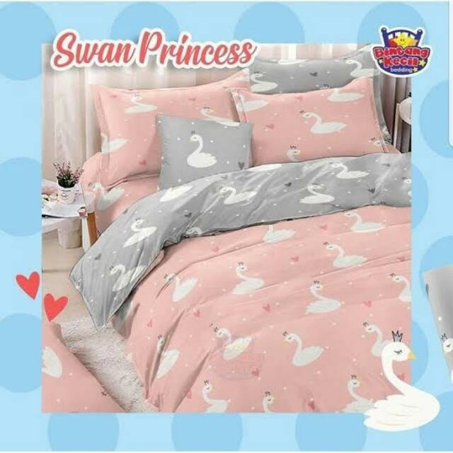 Bedcover & Sprei Premium Katun STAR Motif Swan Princess