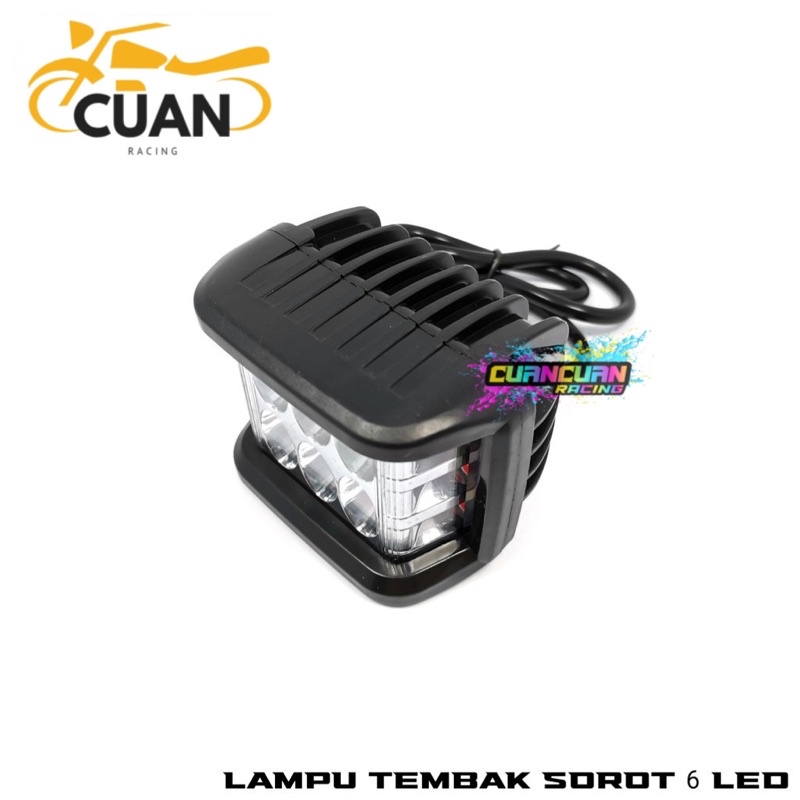 Lampu tembak 6 mata mini + lampu flash atau kedip kiri kanan lampu tembak sorot 6 mata mini