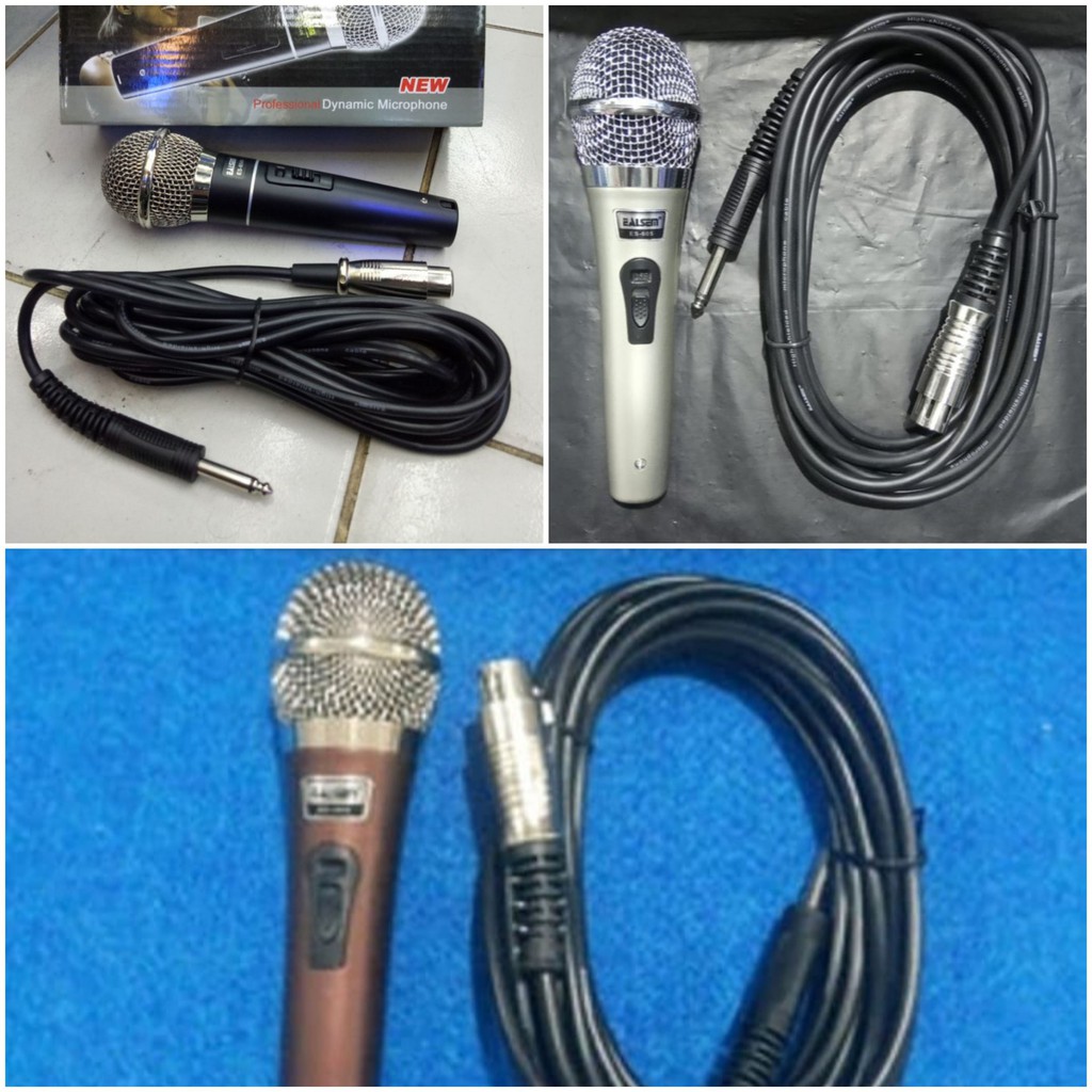 ORIGINAL ealsem suara emas dynamic Microphone mic mik pro karaoke mikrophone musik music kabel cable audio sound vokal vocal professional panggung dj studio asli golden ori  BISA DIGUNAKAN KE SEGALA ALAT AUDIO 1XMIC 1XKABEL 4-5METER  Mic EALSEM ES-606 htt