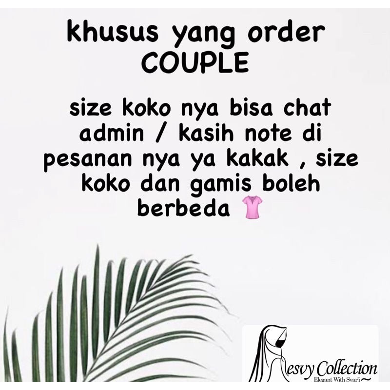 Gamis set syar'i Syafiah dan couple set by resvy_collection Original