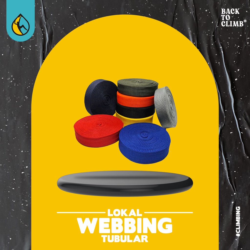 Tali Webbing tubular panjat tebing (double) - webing Grosir Roll