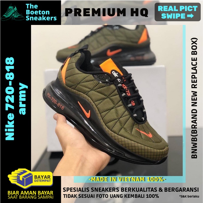 Sepatu Nike Air Max 720 818 Green Army Sneakers Pria Sneaker Olahraga Lari Import Premium Original