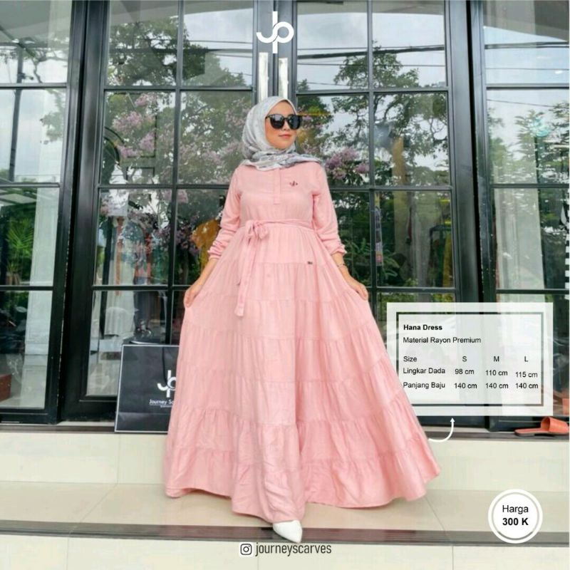 Baju Muslim Wanita HANNA DRESS by Journey Gamis ORI Bestseller JP
