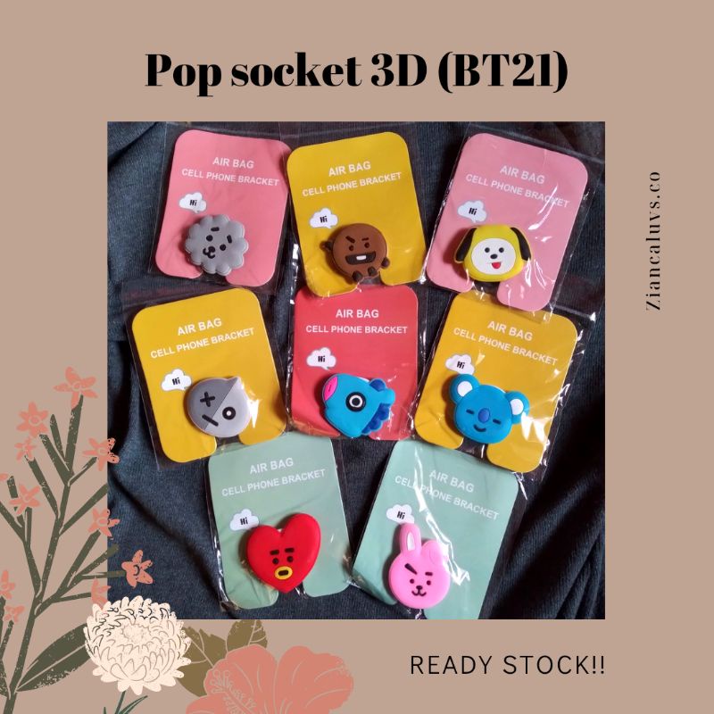 [READY STOCK] Pop Socket 3D BT21