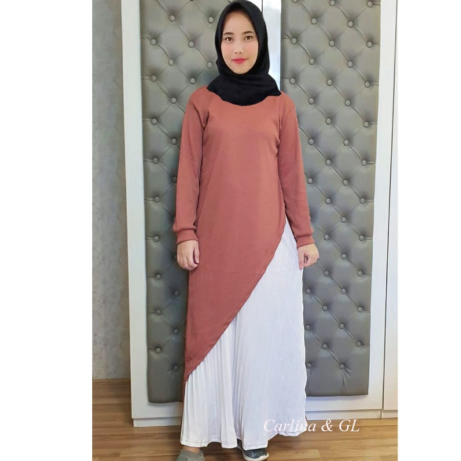 GAMIS DAIMAH MUSLIM TWO COLOR CARLINA