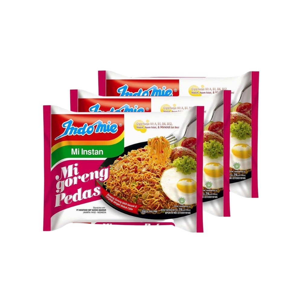 

3PCS Indomie Goreng Pedas Mie Instan Goreng Cita Rasa Nusantara - 3pcs x 79gr