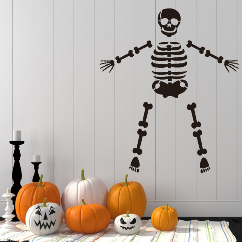 Set Template Lukisan Dinding Bahan Plastik Tema Halloween Handmade DIY