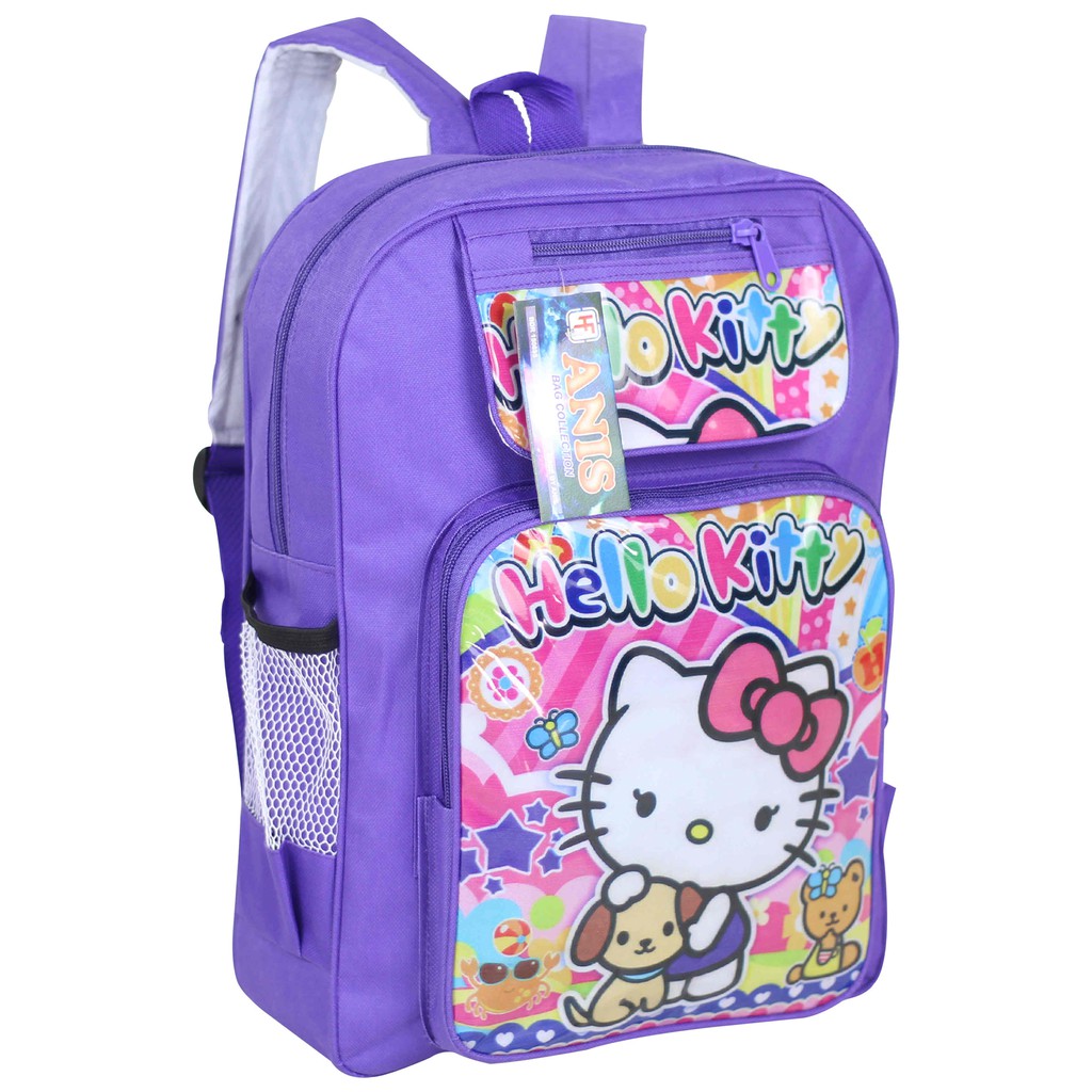 Ransel Anak Keplek Hello Kitty Ungu Cantik Tas Souvenir Ultah Les Piknik Sekolah TK PAUD Lucu Imut