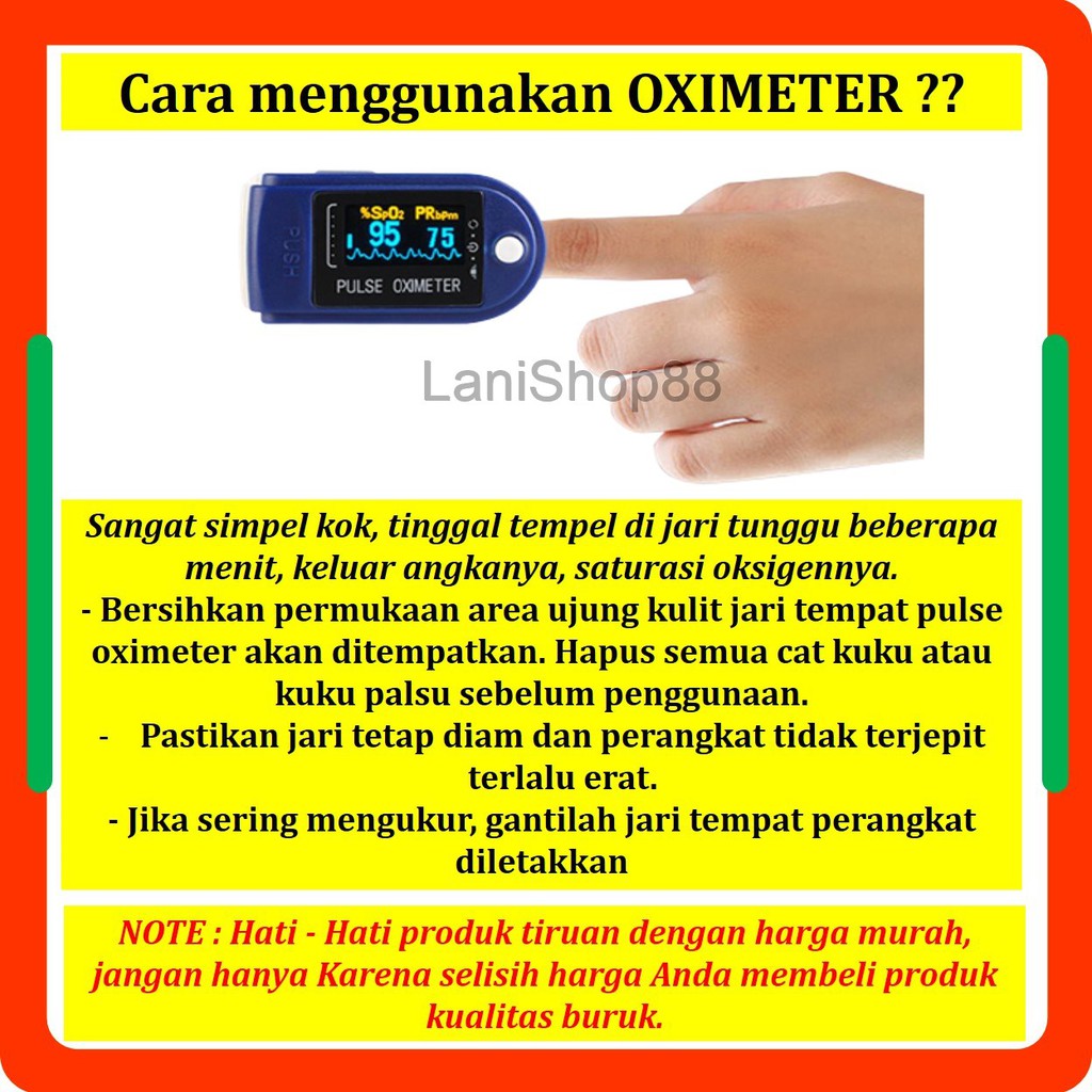 Cara bacaan oximeter