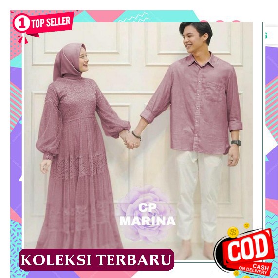 Terbaru Couple Yudho Baju Pesta Brukat Gamis Duyung Pasangan Kekinian Baju Couple Muslim Gamis Syari