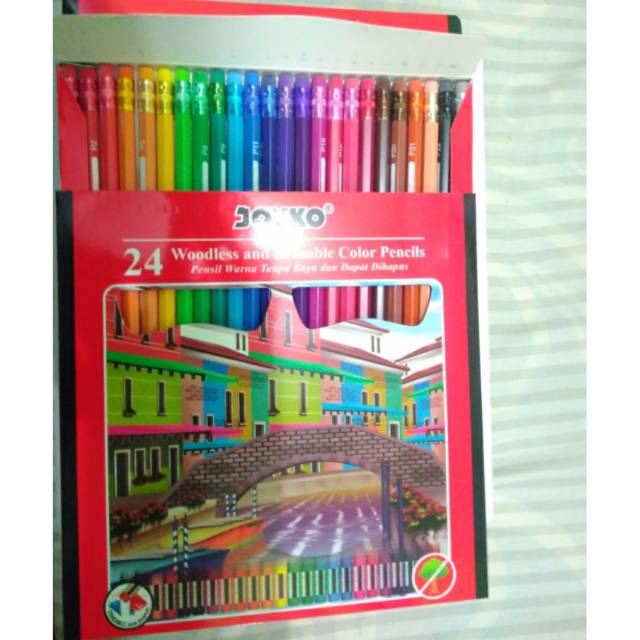 

Pencil warna joyko + Apusan 24 warna isi 24 pcs.