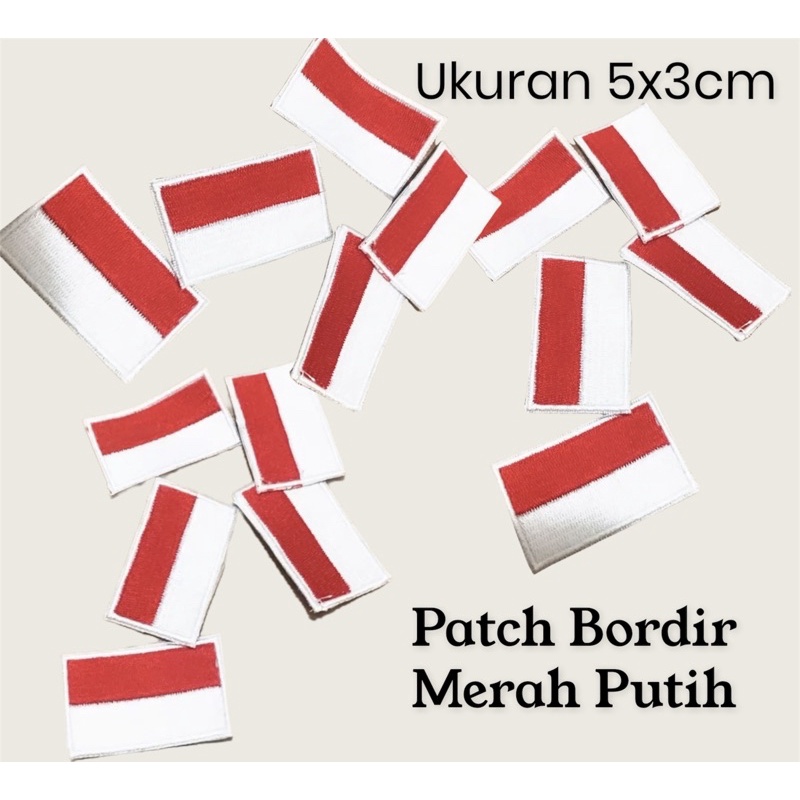 Fawn’G Handmade - Patch Bordir Bendera Merah Putih Tag seragam