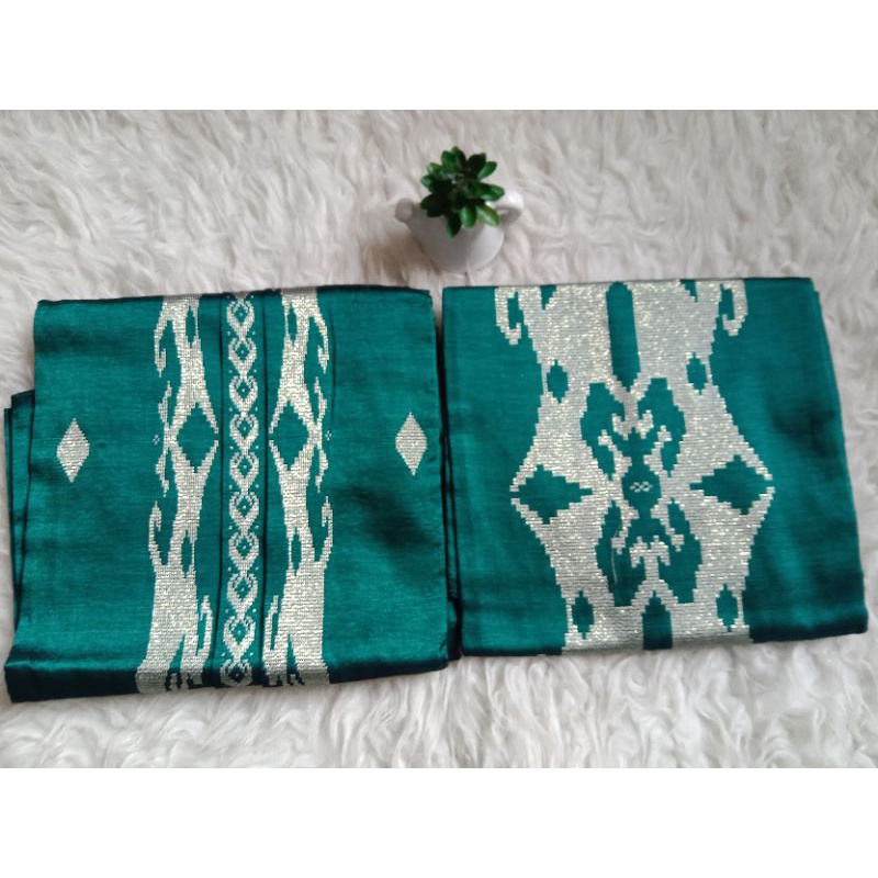setelan bahan baju songket silungkang motif borneo