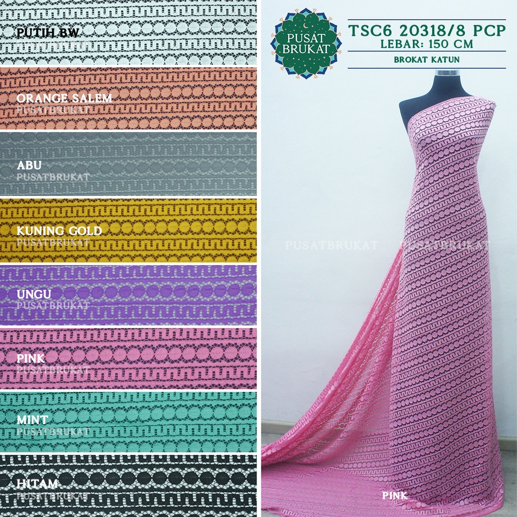 KAIN BROKAT KATUN SALUR ONDE / BRUKAT KATUN HAZEL - TSC6 20318 PCP - [harga per 0.5m]