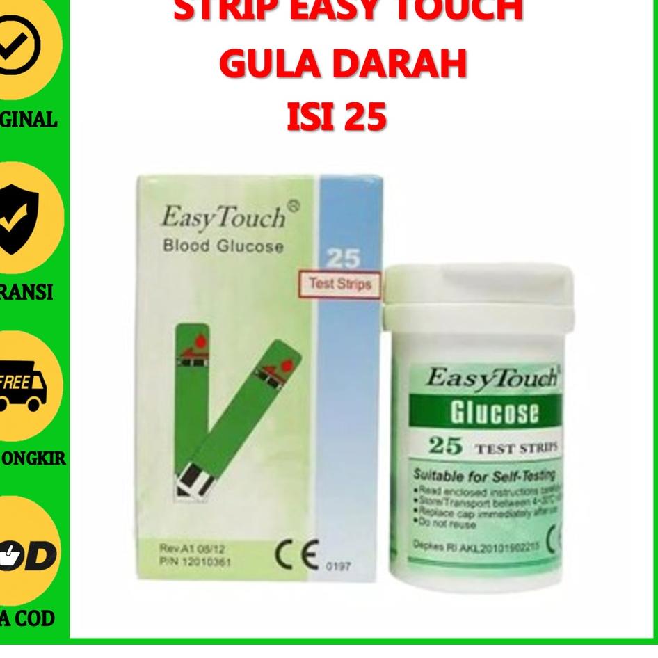 ♂ Strip Refill Easytouch Gula Darah Isi Ulang10pc Alat Cek Tes Test Gula Darah Easy Touch ➴