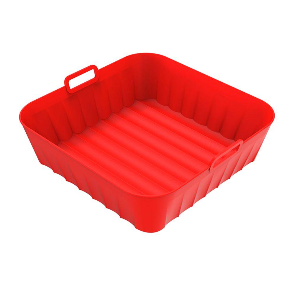 Solighter Square Silicone Pot Grill Pot Tray Reusable Pizza Plate AirFryer Aksesoris Baking Basket