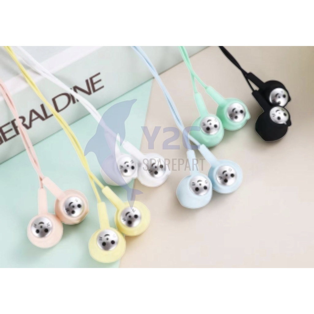 HANDSFREE EARPHONE CAT MACARONE + MIC / HEADSET HENSET MEGA BASS