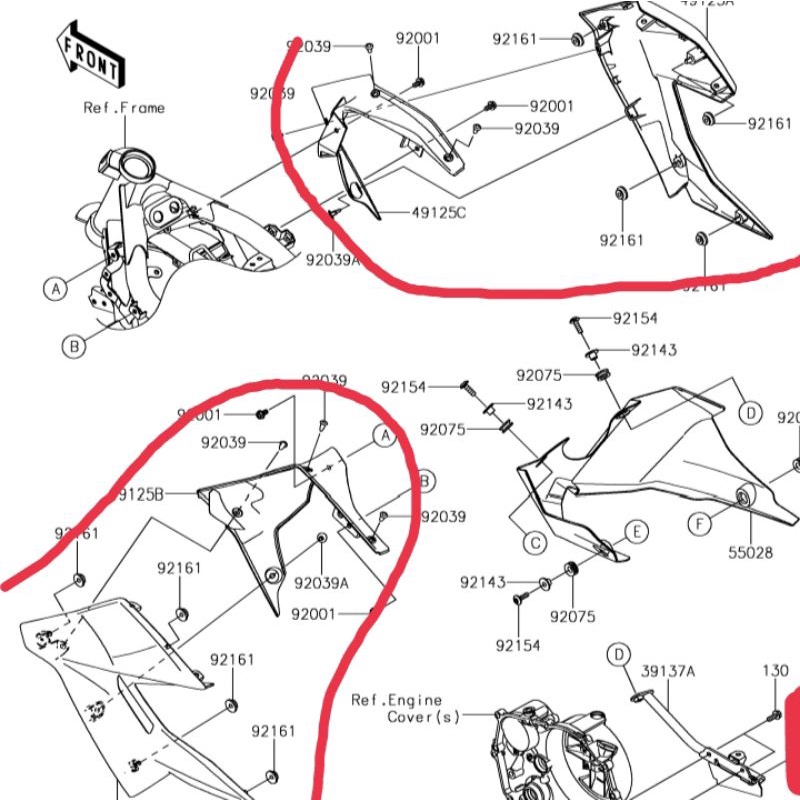 Cover radiator sayap samping z250sl z250 sl ORIGINAL