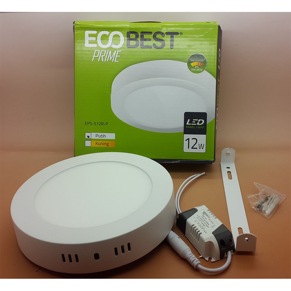 Eco best Led Panel 12 watt surface light BULAT (tanpa lobangin plafon)