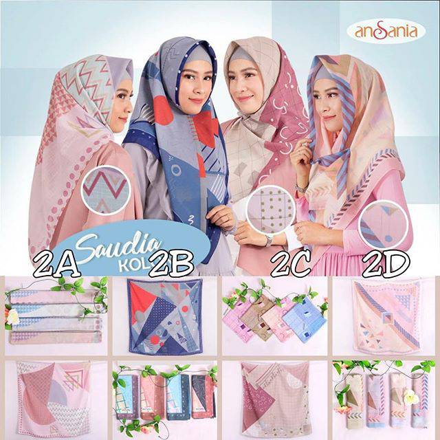 Hijab Segi Empat Motif Saudia Ansania