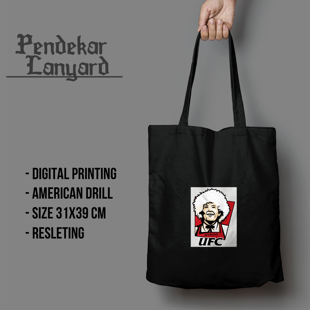 UFC KHABIB Totebag Kekinian Tas Jinjing Pria Wanita Digital Printing Penawaran Spesial