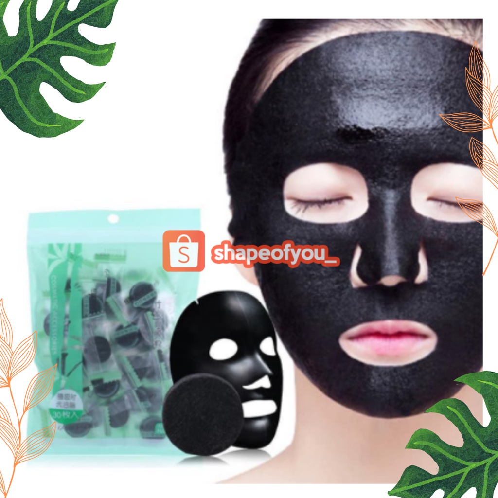 Masker Wajah Korea DIY Charcoal Compressed Mask Face Mask Permen Putih Melembabkan Murah Paper Detox