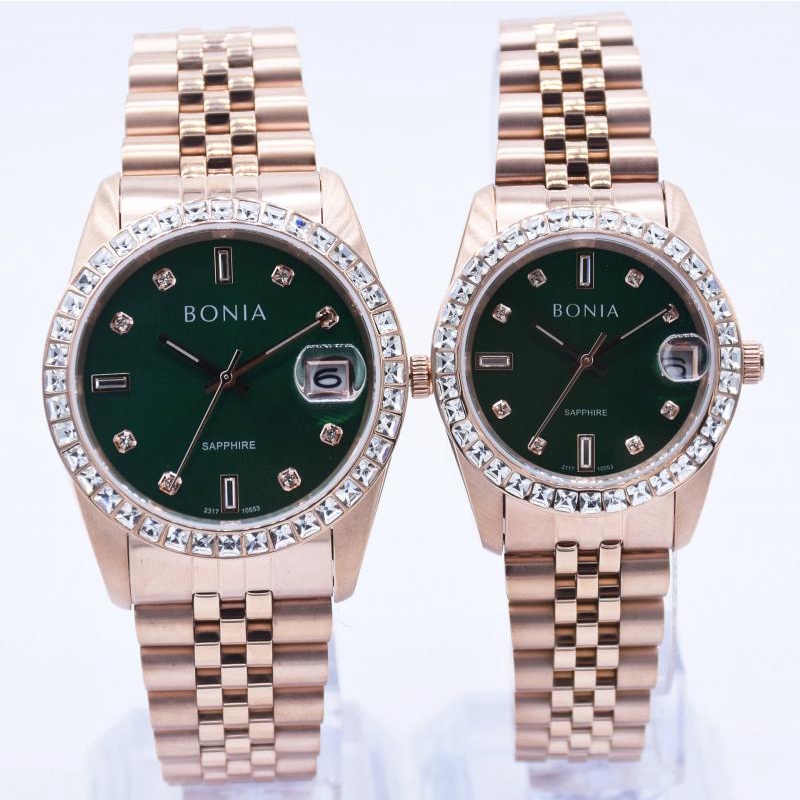 JAM TANGAN PRIA DAN WANITA BONIA BNB10553-1597S - BNB10553-3597S ROSEGOLD - GREEN ORIGINAL