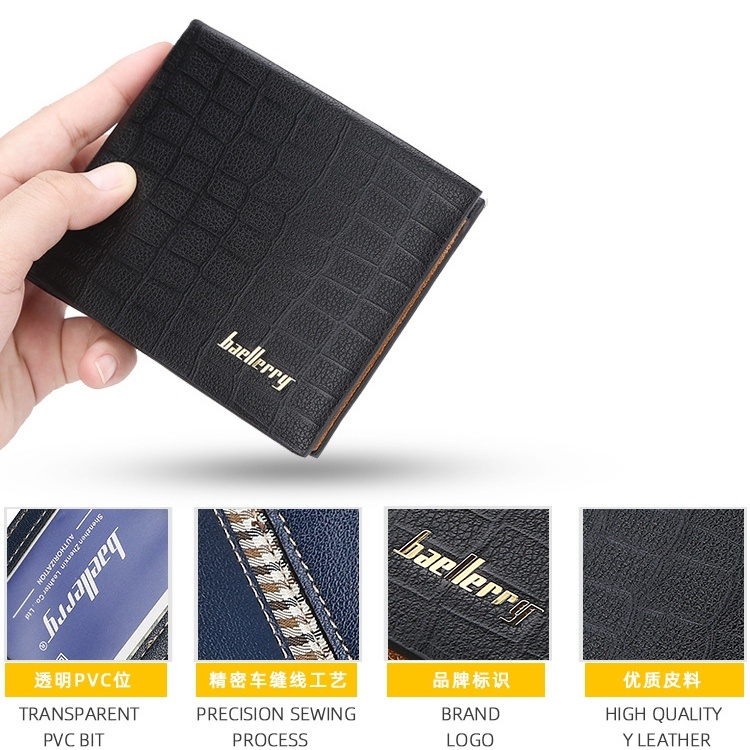 DOMPET LIPAT PRIA BAELLERRY KULIT HITAM ORTEO WA582B5 ORIGINAL SLOT KARTU KECIL COWOK KEREN PENDEK SIMPLE BRANDED DISTRO REMAJA LAKI KEKINIAN POLOS