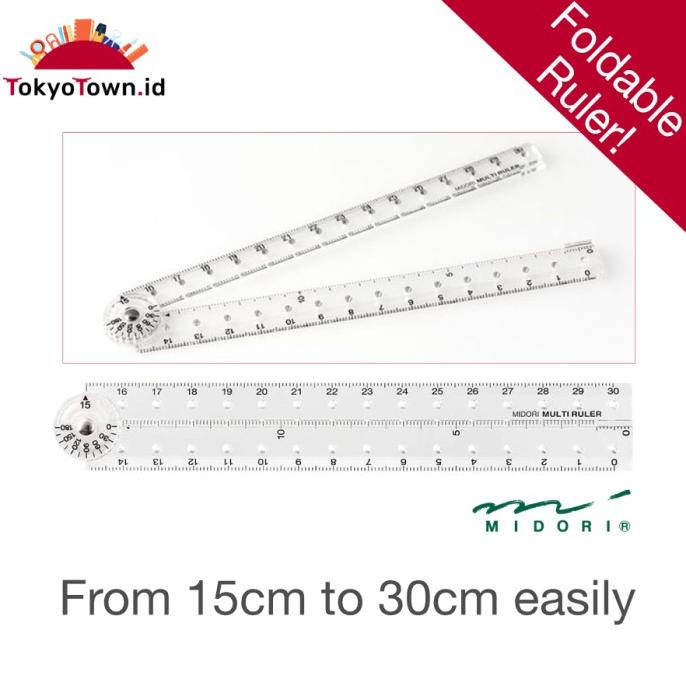 

Office & Stationery | Alat Tulis | Midori Multi Ruler 15Cm To 30Cm Transparent Foldable #Kokuyo | Best Seller