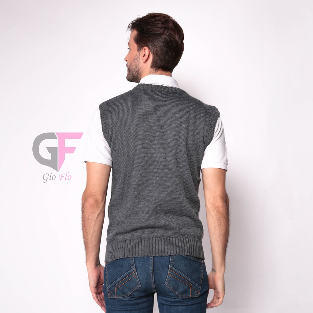 GIOFLO Vest Pria Casual Rajut Kekinian Kombinasi / ROM 361