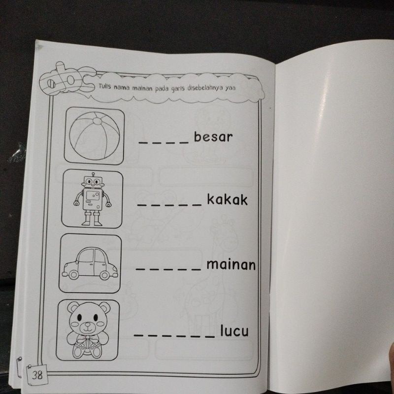 buku ayo belajar menulis 1&amp; 2 38 halaman (19x27cm)