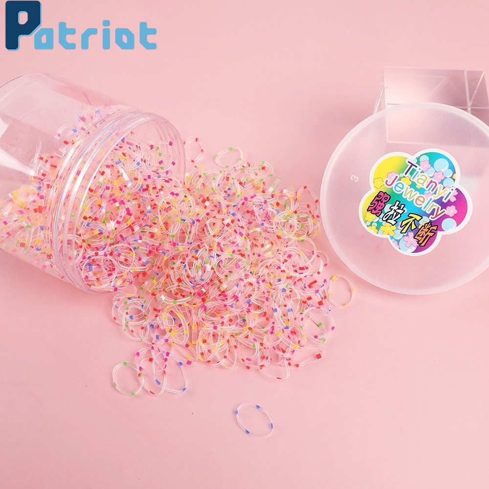 700Pcs/Bottle Color Wave Apron Disposable Elasticity Small Rubber Band For Children's