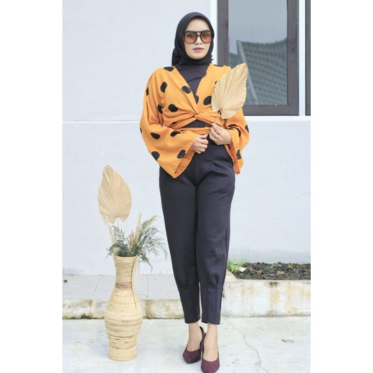 3A Fashion - Celana Tulip High Waist Scuba Premium Pinggang Full Karet