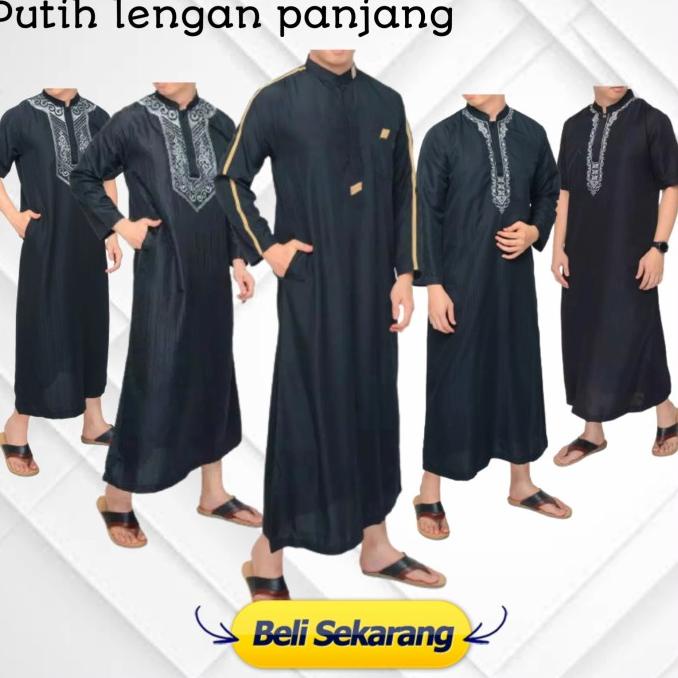BAJU JUBAH GAMIS MUSLIM PRIA DEWASA ARAB PRIA BORDIR