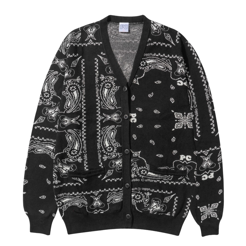 Public Culture - Bandana Cardigan - Black
