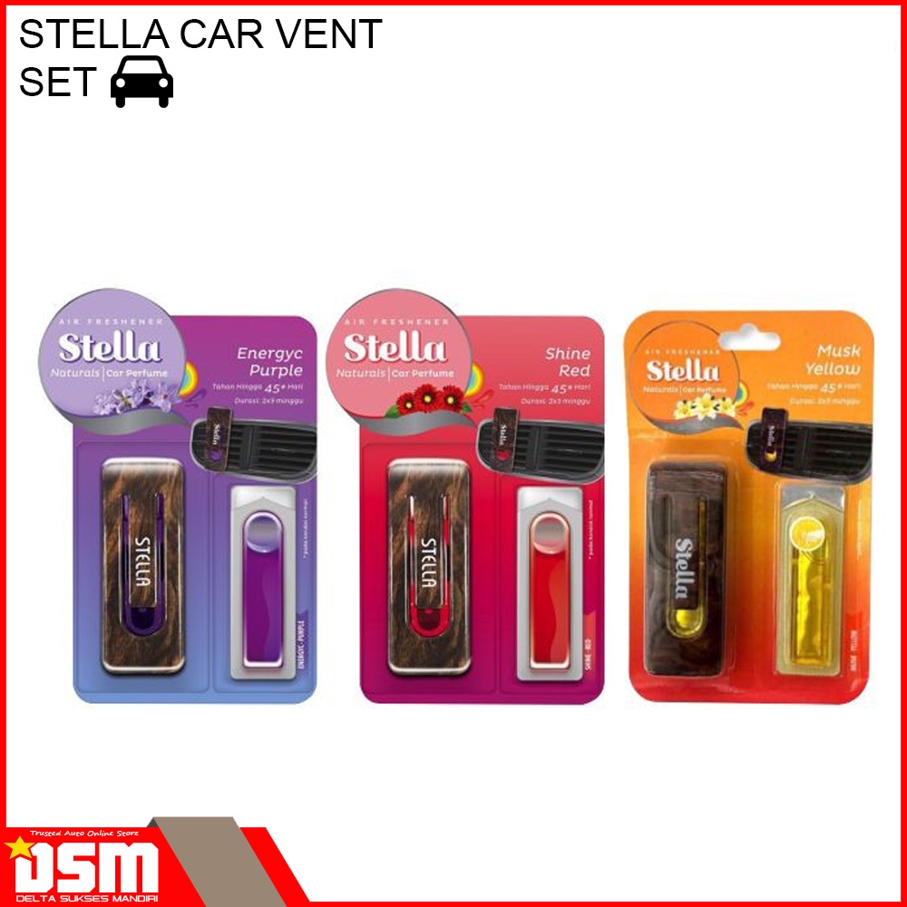 Stella Car Vent Perfume Set / Pengharum Mobil Klip on AC Mobil