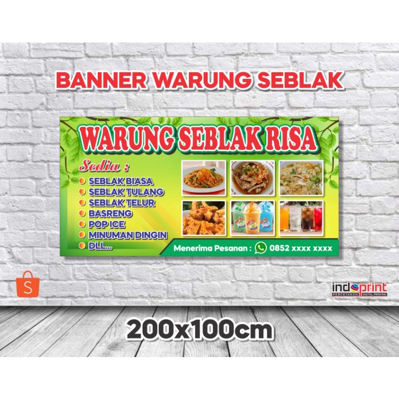 Jual Spanduk Banner Warung Seblak 2x1 Meter Indonesia Shopee Indonesia