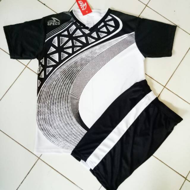 Kaos Setelan Olahraga Murah /Baju futsal / Jersey futsal /Kostum Bola / Setelan Baju SPC putih-hitam