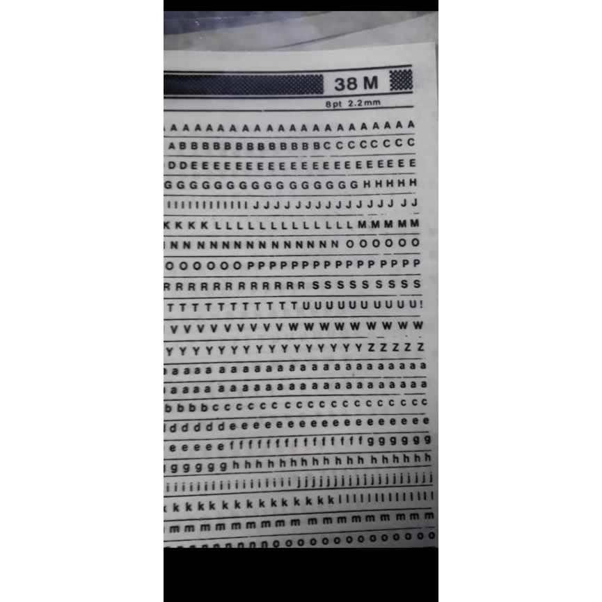 

7QK Rugos huruf macam2 ukuran type Ready