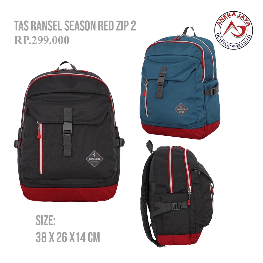 TAS RANSEL SEKOLAH SEASON RED ZIP 2