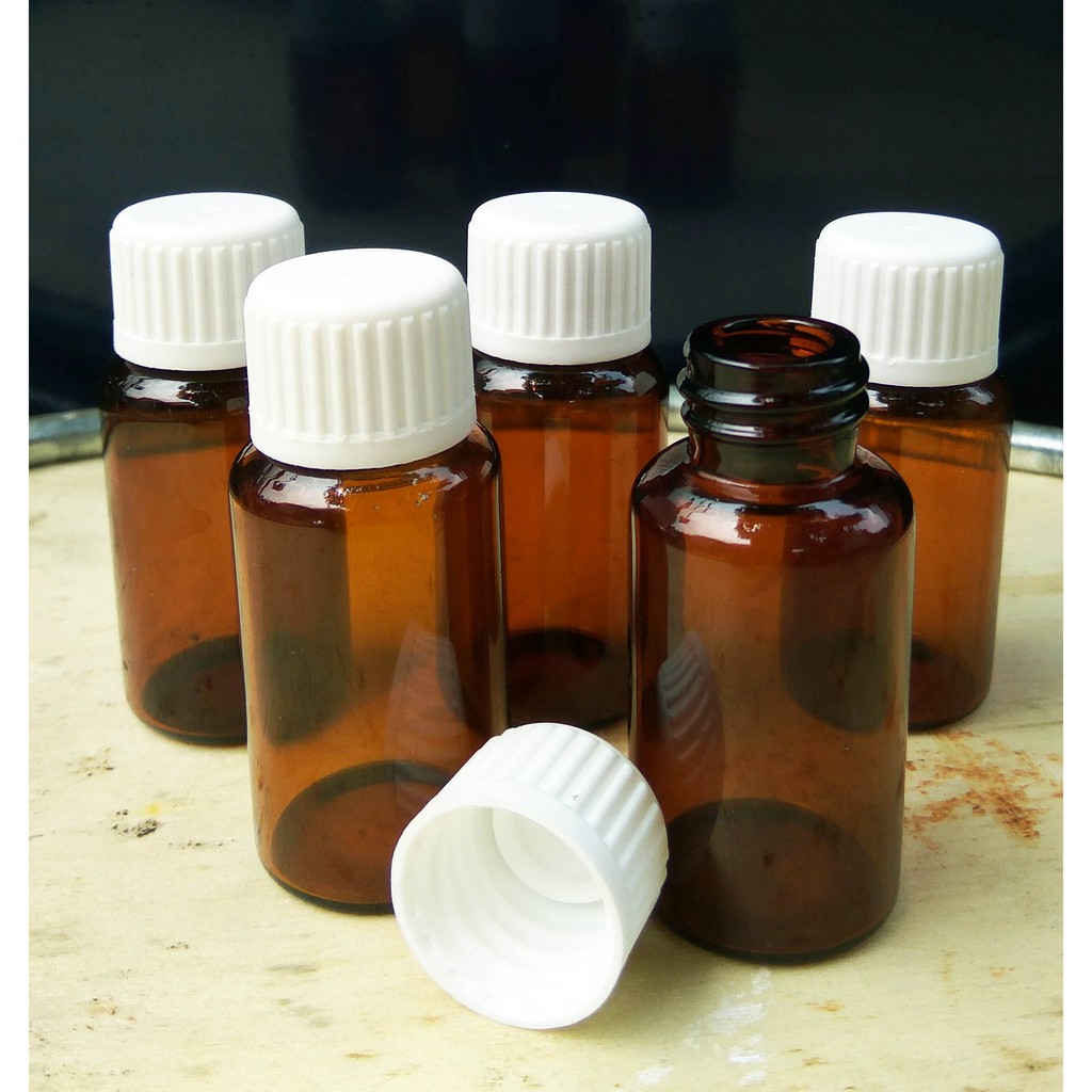 Botol Kaca 20ml Coklat Tutup Drat / Clear / Serum / Liquid Vape / Parfume