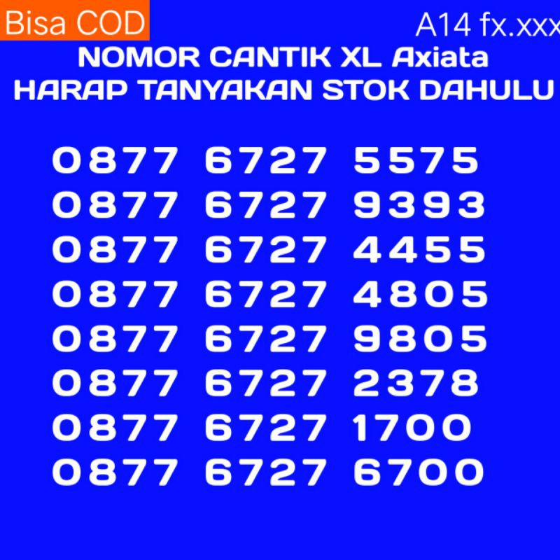 NOMOR CANTIK/NO CANTIK/NOMOR CANTIK XL/KARTU PERDANA/KARTU
